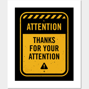 Attention Thanks - Yellow Posters and Art